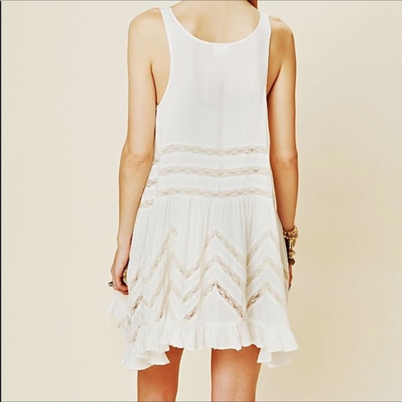 NWT Free People Lace-Striped Voile Trapeze Dress - Picture 2 of 7